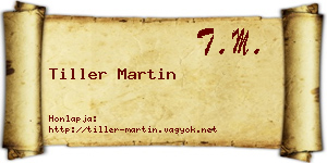 Tiller Martin névjegykártya